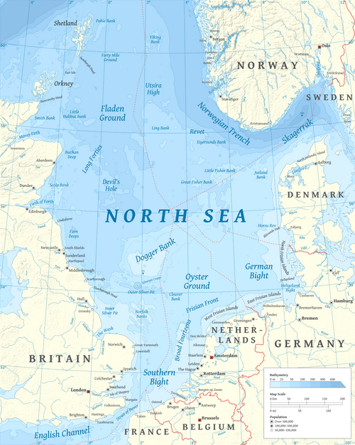 Map of the North Sea basin